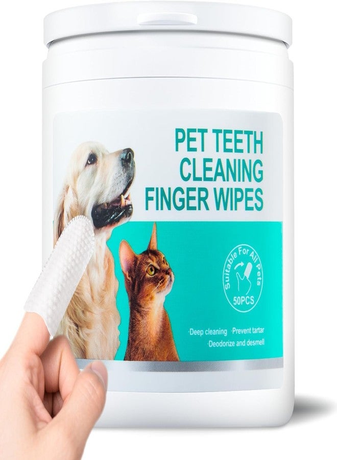 LAYZOO 50 PCS Teeth Cleaning Finger Wipes for Dogs & Cats,Dental Cleaning Wipes for Dogs and Cats,Pet Teeth Cleaning Finger Wipes,Reduces Plaque and Freshens Breath, Removes Tartar, Disposable Wet Wipes - Image 1